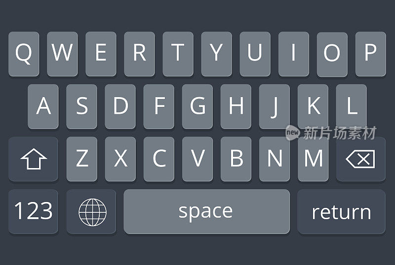 Smartphone keyboard vector